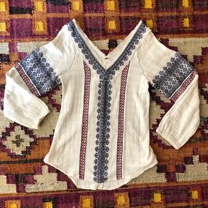 Free People embroidered top, size S